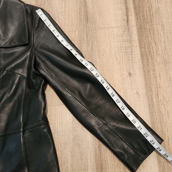 Vintage Cole Hann City Leather Jacket Women's Medium Lambskin Black - Picture 8 of 13